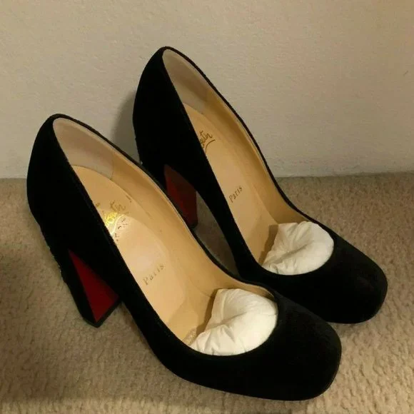 CHRISTIAN LOUBOUTIN CADRILLA CORAZON SIZE 37 WITH BOX! BLACK - Picture 4 of 10